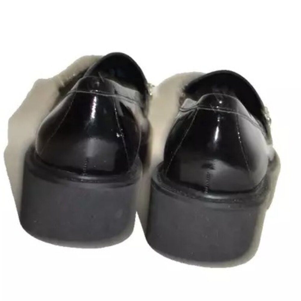 $575 STUART WEITZMAN Pearldrop Platform Loafer PLATFORM PATENT BLACK 6.5 (DB20) - Picture 5 of 7